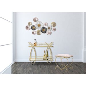 Mauro Ferretti taburet inima 50x37.5x51.5 cm aur roz