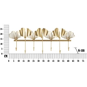 Mauro Ferretti perete cuier 7 frunze 66.2x6x26.3 cm aur