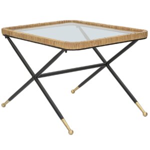 Mauro Ferretti Saint Barth masă de cafea 70x50x45 cm negru maro