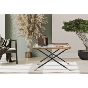 Mauro Ferretti Saint Barth masă de cafea 70x50x45 cm negru maro