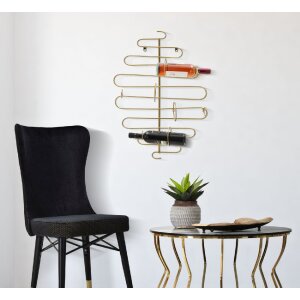 Mauro Ferretti suport de perete pentru sticle Alid 53x13x72 cm auriu pentru 4 sticle