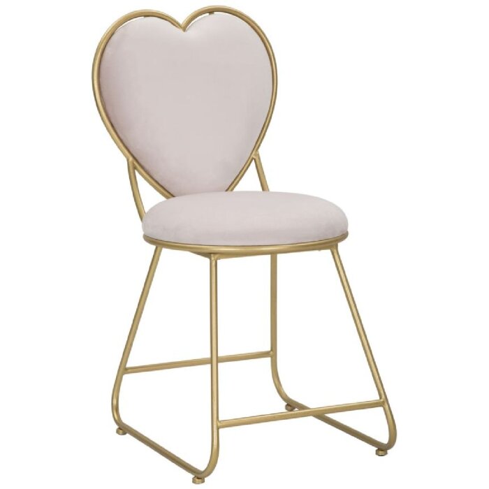 Mauro Ferretti scaun inima 37x47x80 cm aur roz