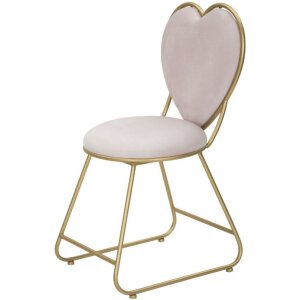 Mauro Ferretti scaun inima 37x47x80 cm aur roz