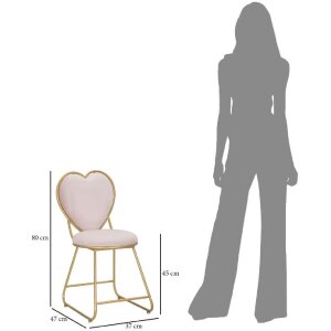 Mauro Ferretti scaun inima 37x47x80 cm aur roz