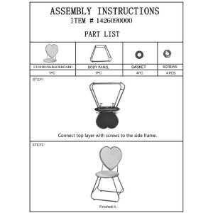 Mauro Ferretti scaun inima 37x47x80 cm aur roz