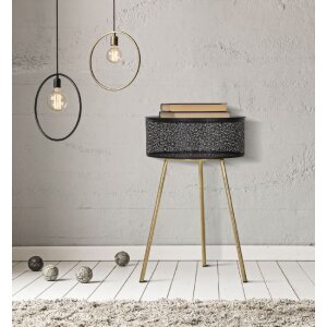 Mauro Ferretti masă laterală Blacky Ø 40x65 cm aur negru