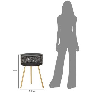 Mauro Ferretti masă laterală Blacky Ø 40x65 cm aur negru