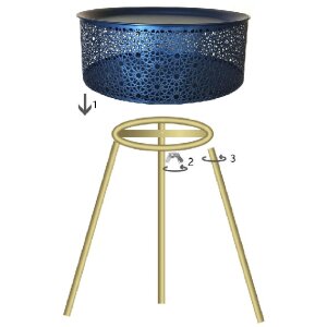 Mauro Ferretti masă laterală Blacky Ø 40x65 cm aur negru