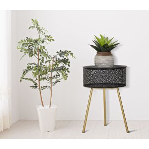 Mauro Ferretti Beistelltisch Blacky Ø 35x50 cm schwarz gold