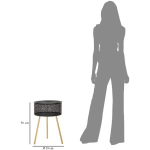 Mauro Ferretti Beistelltisch Blacky Ø 35x50 cm schwarz gold