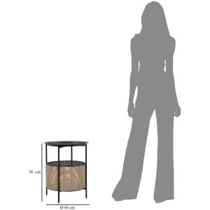 Mauro Ferretti Beistelltisch Osaka Ø 40x50 cm schwarz natur