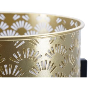 Mauro Ferretti Blumenständer Glissy 2er-Set Ø 21x38 und 19x28 cm gold schwarz