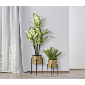 Mauro Ferretti Blumenständer Glissy 2er-Set Ø 21x38 und 19x28 cm gold schwarz