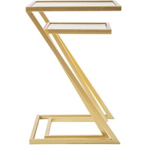 Mauro Ferretti Beistelltische Z 2er Set 40x40x60 und 30x30x50 cm gold