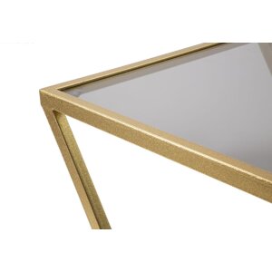 Mauro Ferretti Beistelltische Z 2er Set 40x40x60 und 30x30x50 cm gold