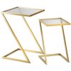 Mauro Ferretti Beistelltische Z 2er Set 40x40x60 und 30x30x50 cm gold