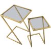 Mauro Ferretti Beistelltische Z 2er Set 40x40x60 und 30x30x50 cm gold