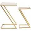 Mauro Ferretti Beistelltische Z 2er Set 40x40x60 und 30x30x50 cm gold
