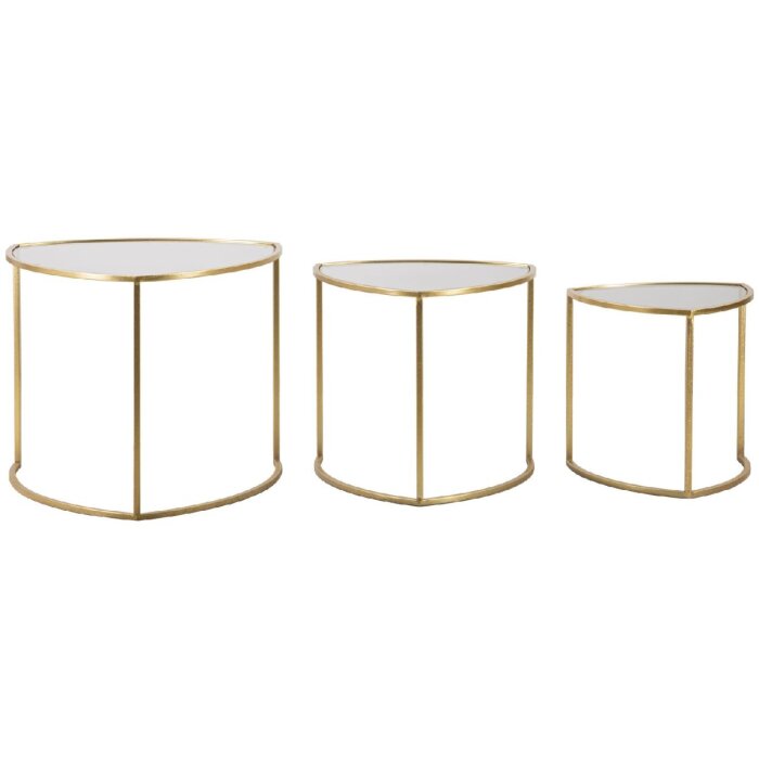 Mauro Ferretti masă laterală Triangle set de 3 Ø 60x50-50x45-40x40 cm aur