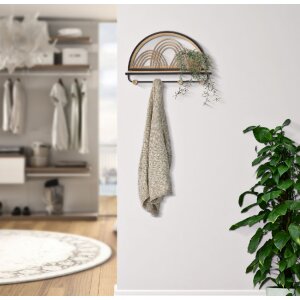 Mauro Ferretti raft de perete Oporto cu cârlige 46x15.5x30 cm negru maro