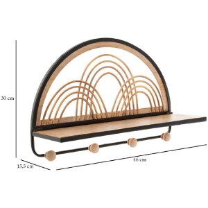 Mauro Ferretti raft de perete Oporto cu cârlige 46x15.5x30 cm negru maro