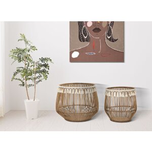 Mauro Ferretti Korbset Fuji 2-teilig Ø 47x39,5-34x36,5 cm braun