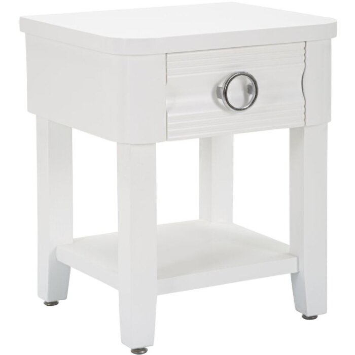 Mauro Ferretti Nachttisch Glanz 45x40x54 cm weiß