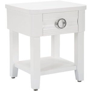 Mauro Ferretti Nachttisch Glanz 45x40x54 cm weiß