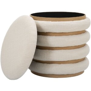 Mauro Ferretti pouf Damascus Line rotund Ø 40x42 cm natural