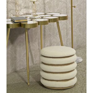 Mauro Ferretti pouf Damascus Line rotund Ø 40x42 cm natural