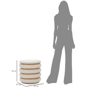 Mauro Ferretti pouf Damascus Line rotund Ø 40x42 cm natural