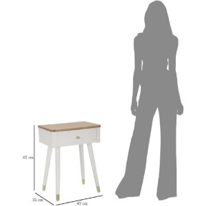 Mauro Ferretti Matera Matera noptieră 45x32x62 cm alb maro