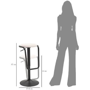 Mauro Ferretti taburet de bar Destiny Ø 41x61-83 cm negru alb