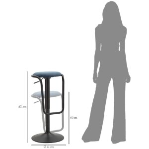 Scaun de bar Mauro Ferretti Destiny Ø 41x61-83 cm negru navy