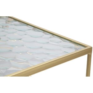 Mauro Ferretti set masă laterală Glassy 2pcs 31,5x31,5x68 și 28x28x64 cm aur