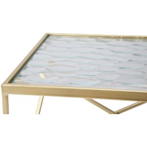 Mauro Ferretti set masă laterală Glassy 2pcs 31,5x31,5x68 și 28x28x64 cm aur