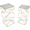 Mauro Ferretti set masă laterală Glassy 2pcs 31,5x31,5x68 și 28x28x64 cm aur