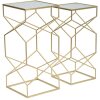 Mauro Ferretti set masă laterală Glassy 2pcs 31,5x31,5x68 și 28x28x64 cm aur