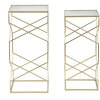 Mauro Ferretti set masă laterală Glassy 2pcs 31,5x31,5x68 și 28x28x64 cm aur