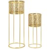 Mauro Ferretti Blumenständer Nat 2er-Set Ø 17x46 und Ø 14x34 cm gold
