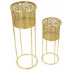 Mauro Ferretti Blumenständer Nat 2er-Set Ø 17x46 und Ø 14x34 cm gold