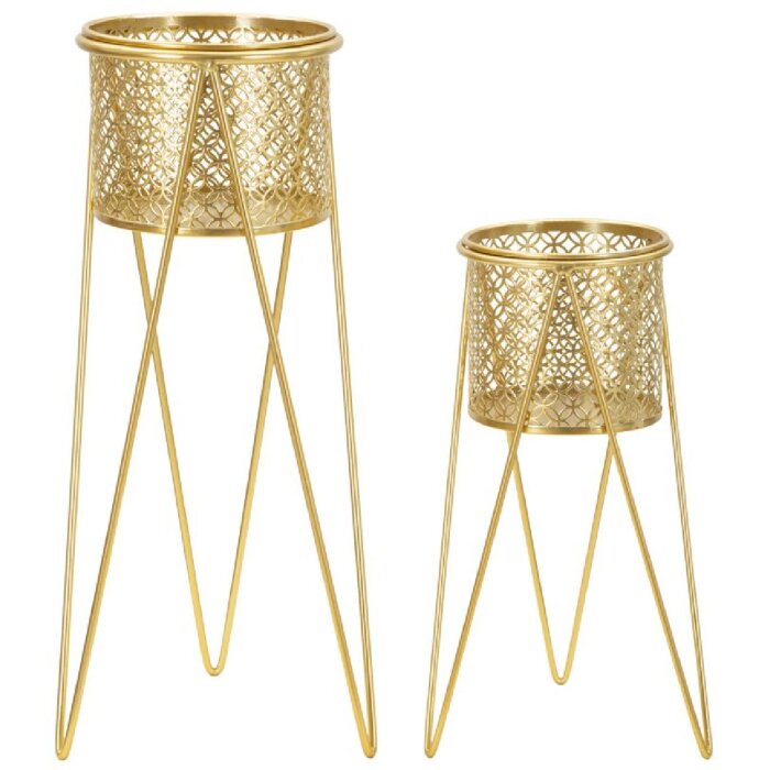 Mauro Ferretti suport pentru flori Nat set de 2 21x20x46 și 18x18x32 cm auriu