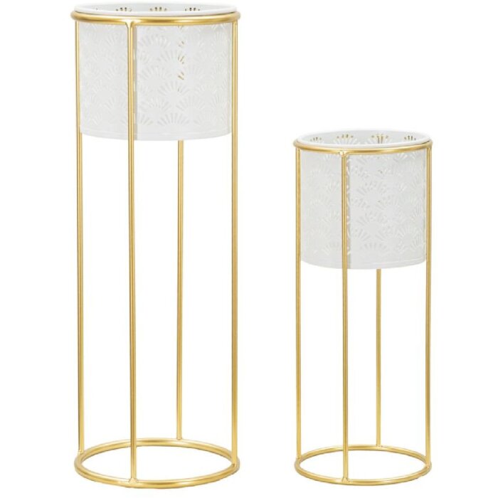 Mauro Ferretti suport pentru flori Whity set de 2 Ø 17x46 și 14x34 cm aur alb