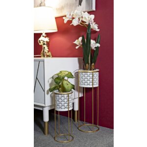 Mauro Ferretti suport pentru flori Whity set de 2 Ø 17x46 și 14x34 cm aur alb