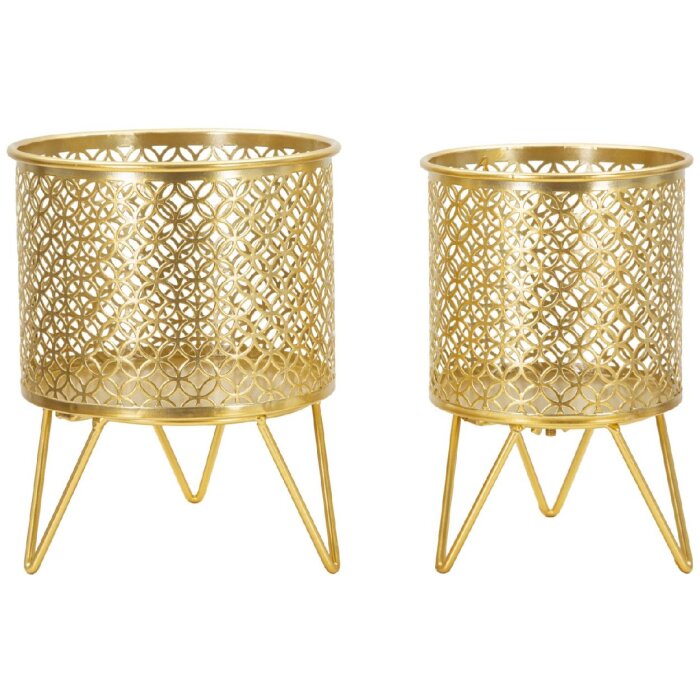 Mauro Ferretti Blumenständer Ceci 2er-Set Ø 16x20 und 13x20 cm gold