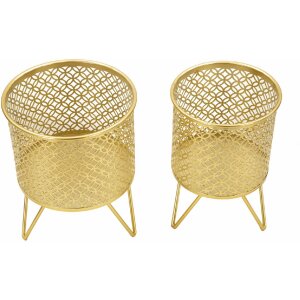 Mauro Ferretti Blumenständer Ceci 2er-Set Ø 16x20 und 13x20 cm gold