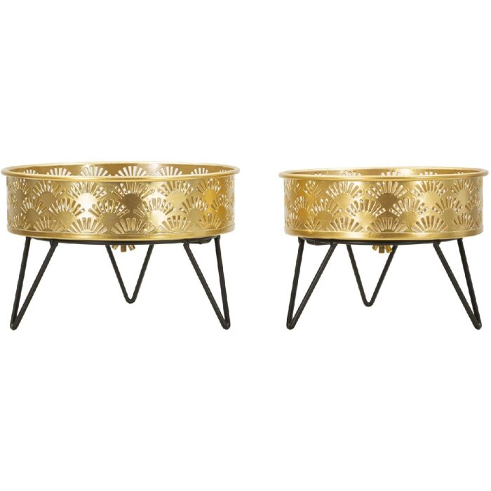 Mauro Ferretti Zanny suport de flori set de 2 Ø 20.5x13 și 18x13 cm aur negru