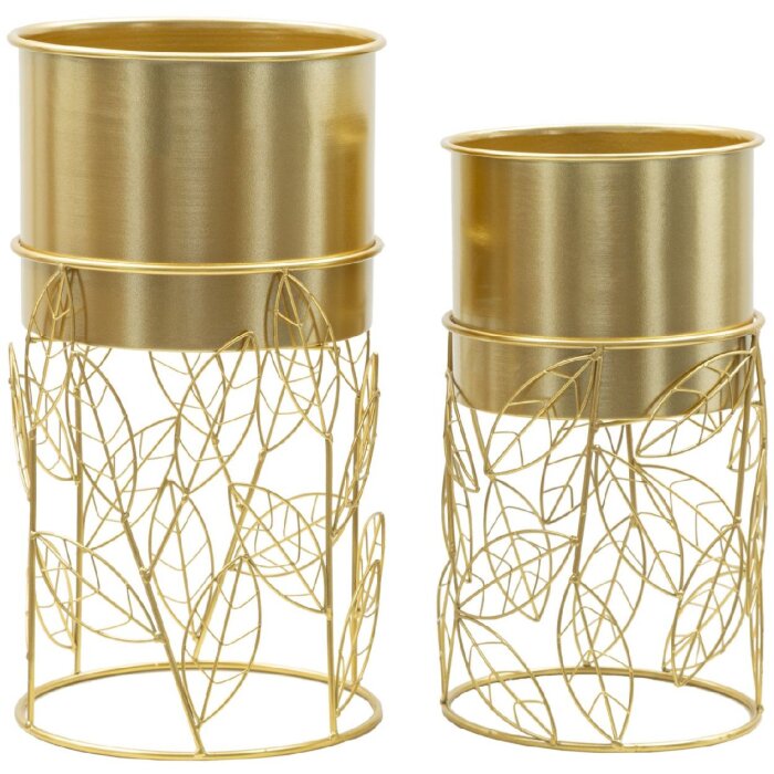 Mauro Ferretti suport pentru plante Livi set de 2 piese Ø 23x43-20x36 cm auriu