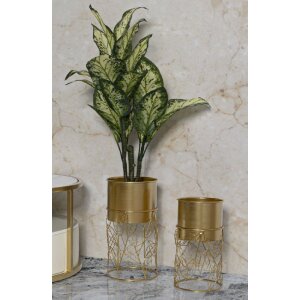 Mauro Ferretti suport pentru plante Livi set de 2 piese Ø 23x43-20x36 cm auriu