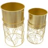 Mauro Ferretti suport pentru plante Livi set de 2 piese Ø 23x43-20x36 cm auriu